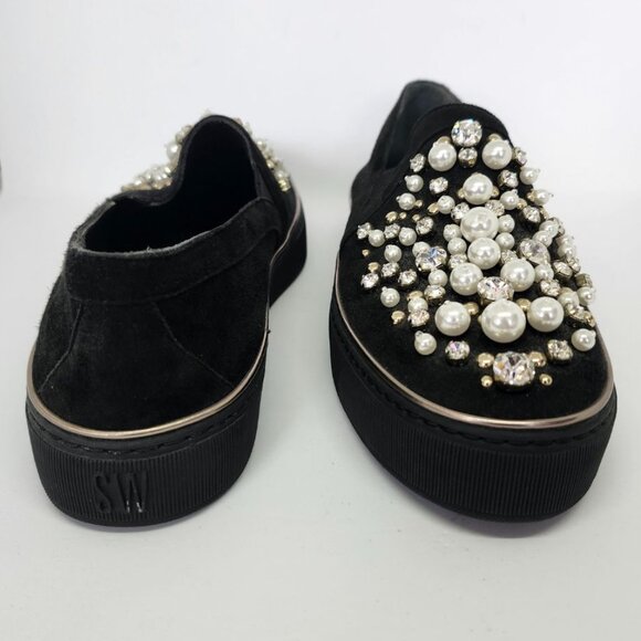 Stuart Weitzman Women's Black Suede Shoes W/Embellishments Size 6, 8.5, 9 & 9.5 - Picture 4 of 6